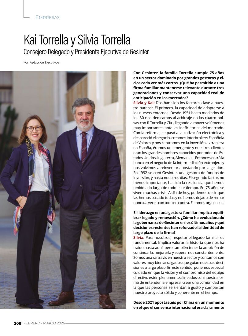 Entrevista a Kai y Silvia Torrella en Revista Ejecutivos
