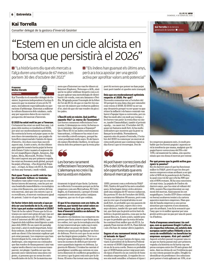 Entrevista en El Punt Avui