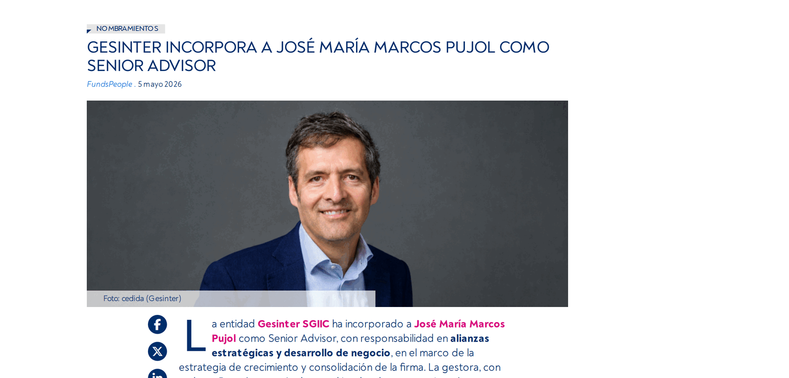 FundsPeople — José M.ª Marcos Pujol