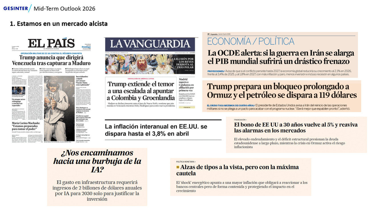 Titulares de prensa del semestre — mercado alcista